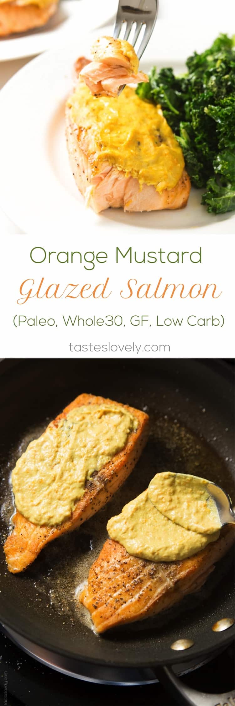 Orange Mustard Glazed Salmon | tasteslovely.com