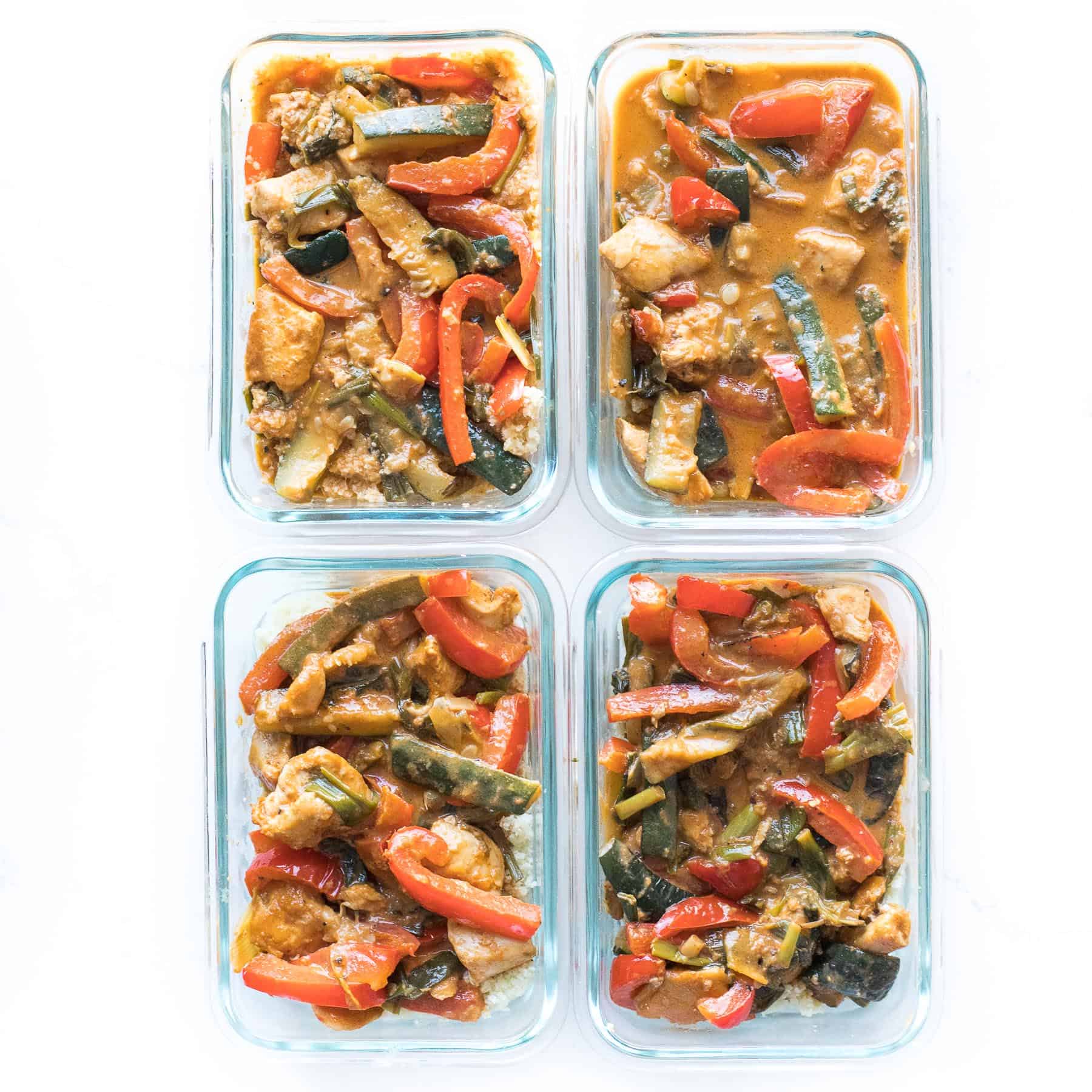 thai curry in meal prep containers