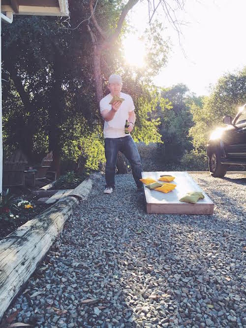 Playing Cornhole