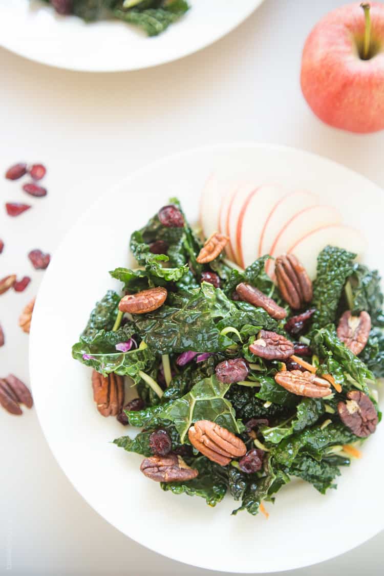Winter Kale Salad with Apples and Pecans