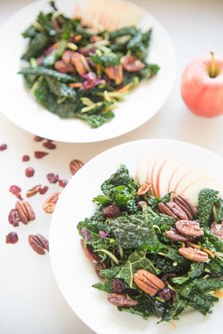 Winter Kale Salad with Apples and Pecans