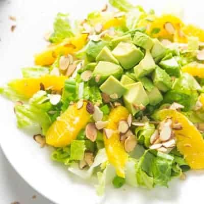 Orange Almond Salad with Avocado - my favorite lunch salad! #paleo #glutenfree #whole30 #vegan | tasteslovely.com