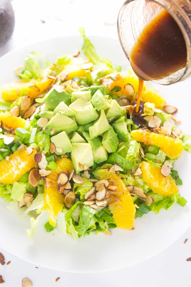 Orange Almond Salad with Avocado - the BEST favorite lunch salad! #paleo #glutenfree #whole30 #vegan-1