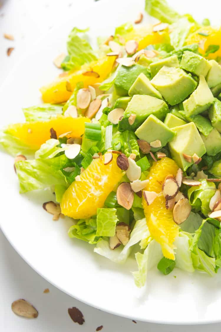 Orange Almond Salad with Avocado - the BEST favorite lunch salad! #paleo #glutenfree #whole30 #vegan-2