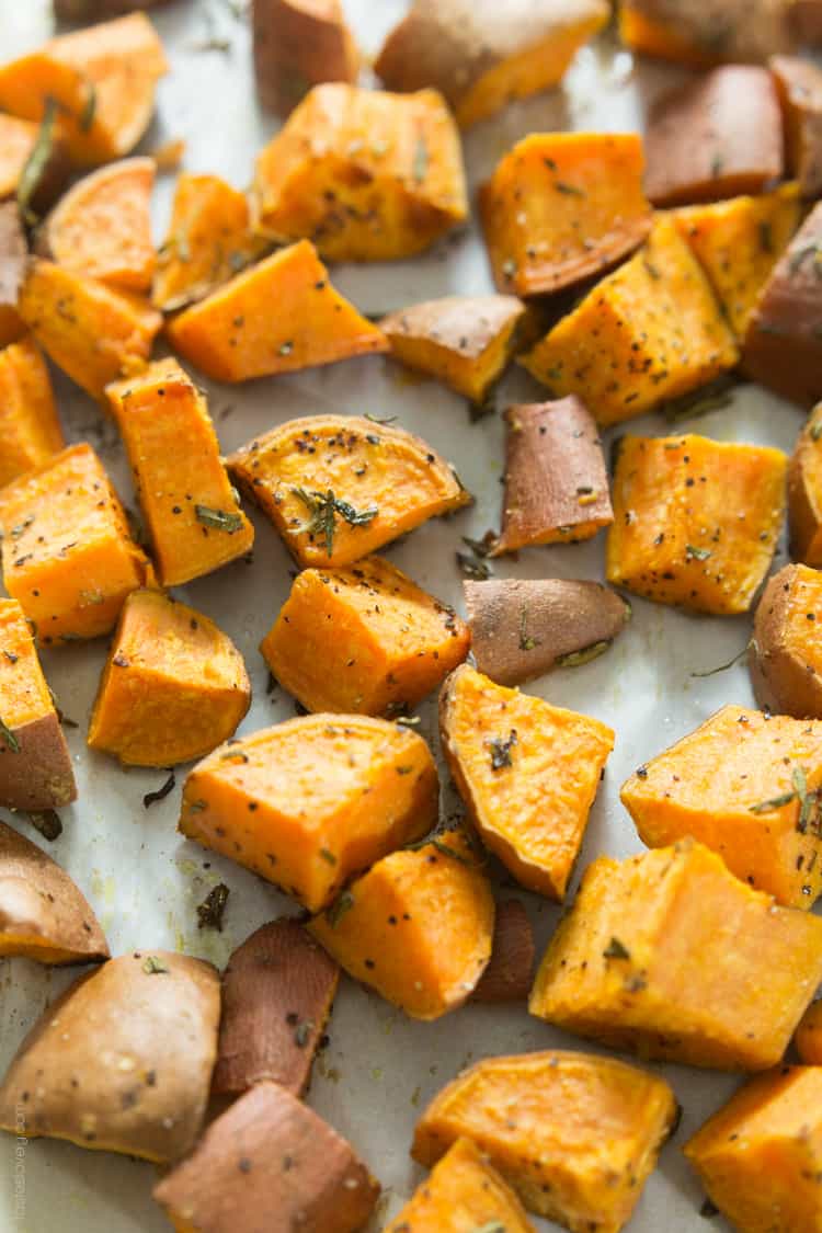 Rosemary Roasted Sweet Potatoes - Tastes Lovely