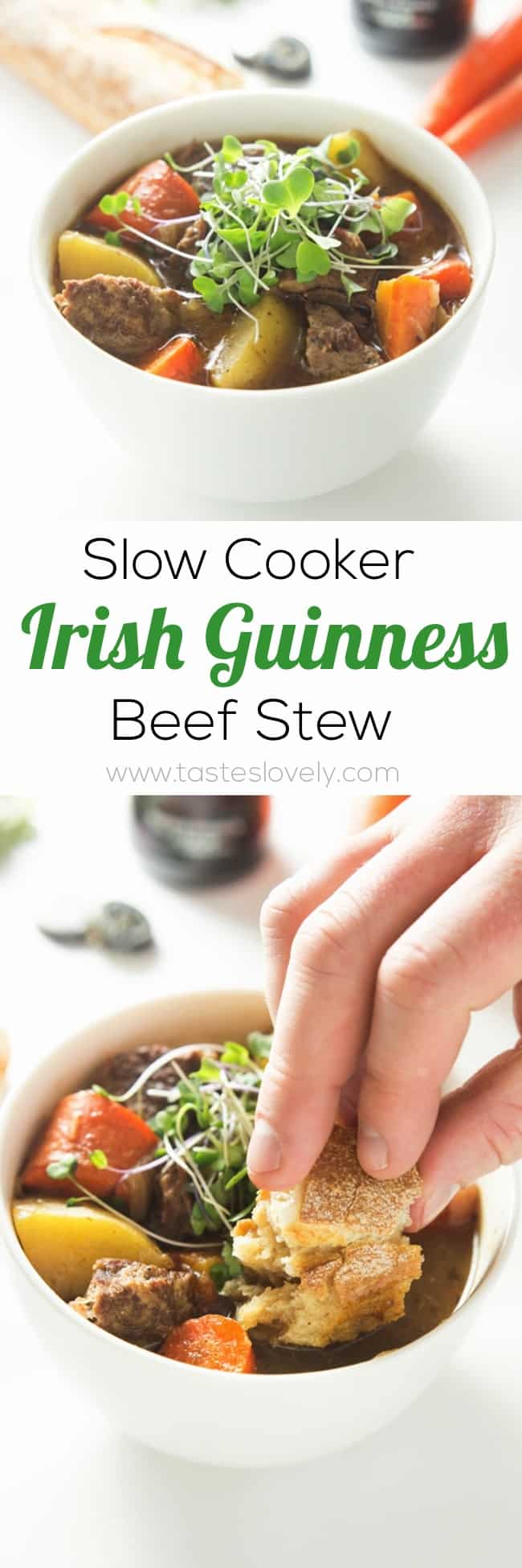 The BEST Slow Cooker Guinness Beef Stew | tasteslovely.com