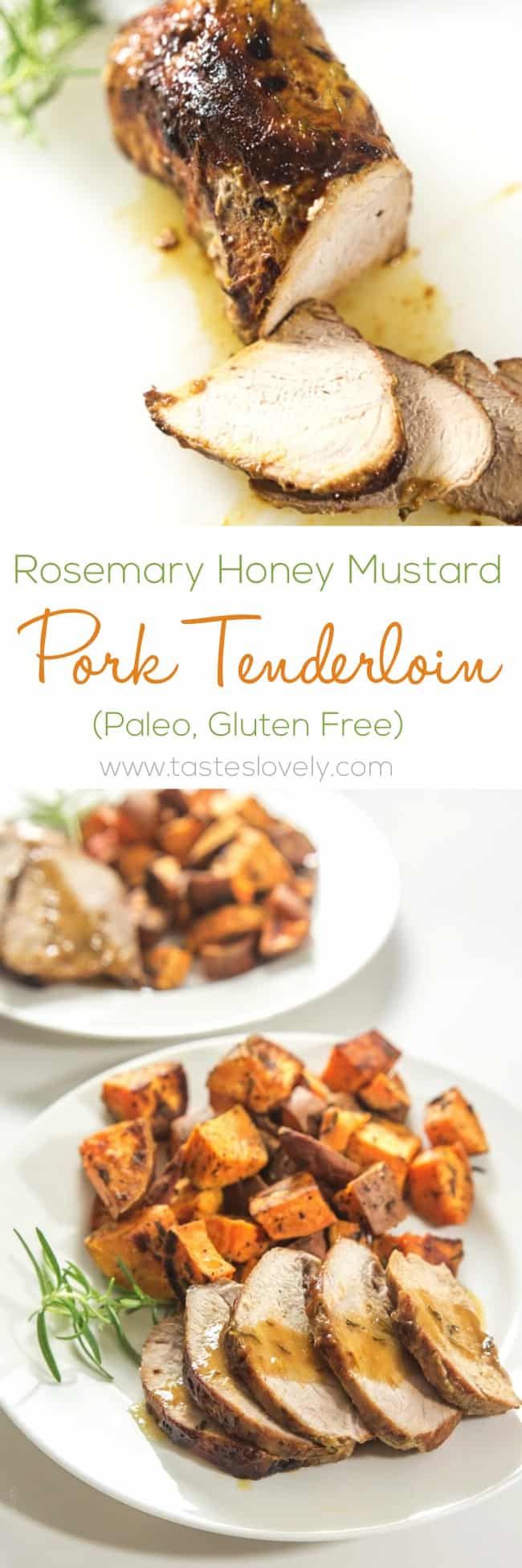 Rosemary Honey Mustard Pork Tenderloin #paleo #glutenfree