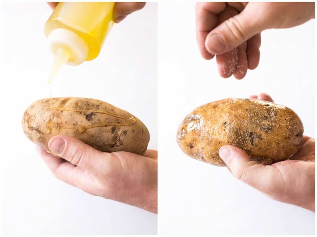 Steakhouse Style Baked Potato - the BEST baked potatoes I've ever had! #glutenfree #vegetarian