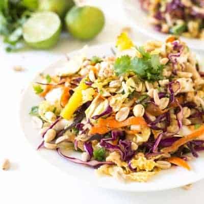 Rainbow Chopped Thai Chicken Salad | tasteslovely.com