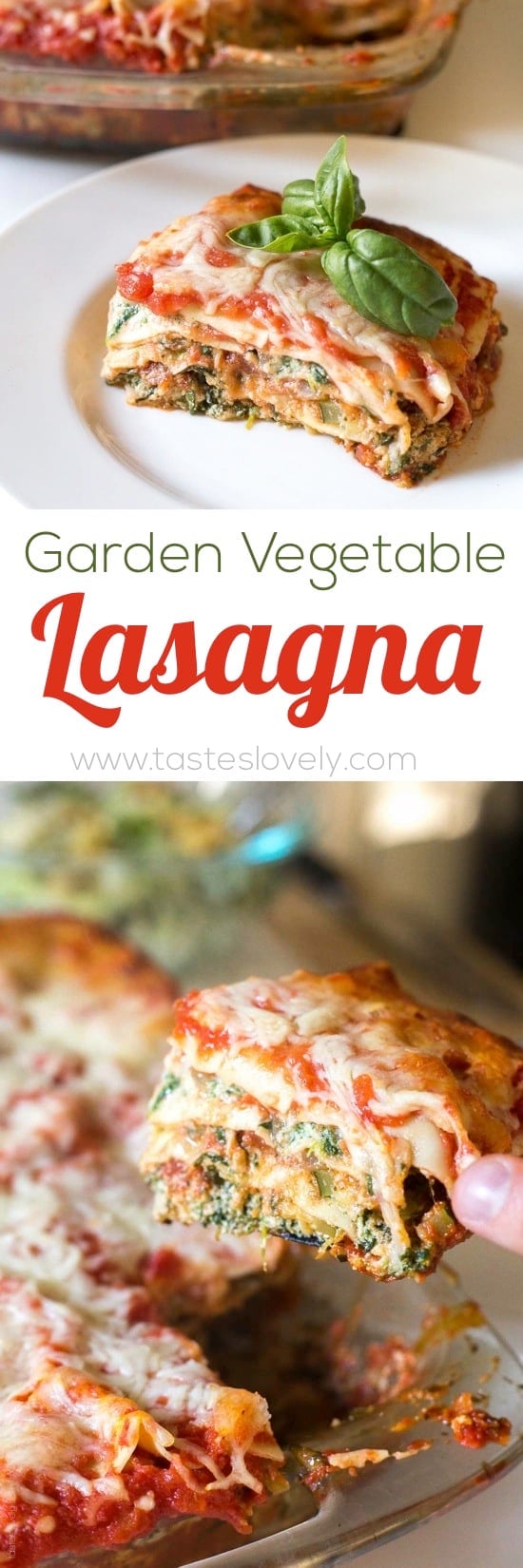 Garden Vegetable Lasagna - vegetarian and freezes beautifully!