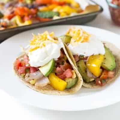 Oven Roasted Vegetable Fajitas | tasteslovely.com