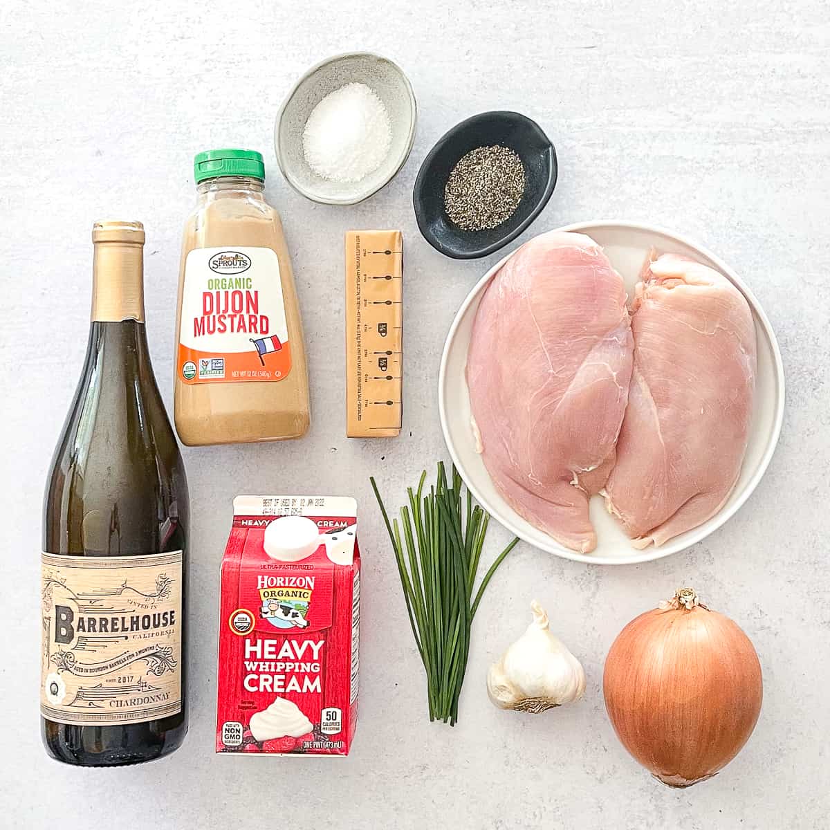 ingredients to make chicken in a mustard sauce