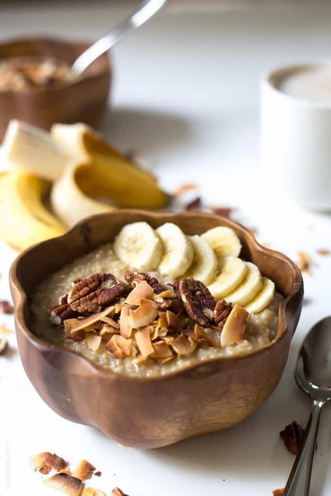 Coconut Banana Steel Cut Oatmeal - a healthy and flavorful vegan and gluten free breakfast
