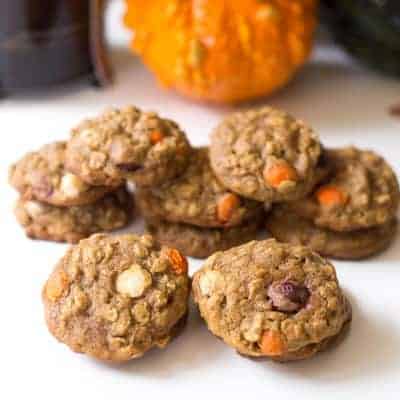 Pumpkin Oatmeal Muffin Top Cookies | tasteslovely.com