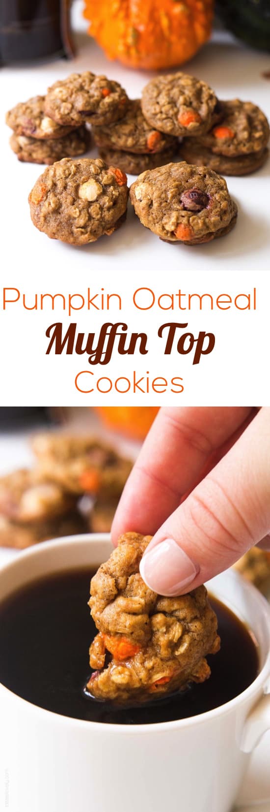 Pumpkin Oatmeal Muffin Top Cookies