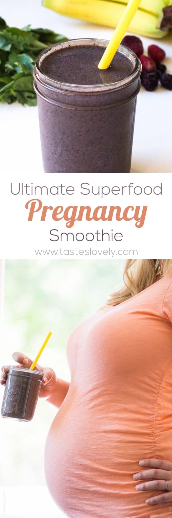 Ultimate Superfood Pregnancy Smoothie - a superfood pregnancy smoothie with everything you and your growing baby need