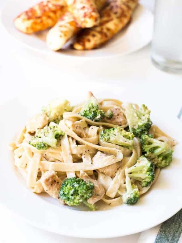 Easy Broccoli Chicken Fettuccine Alfredo
