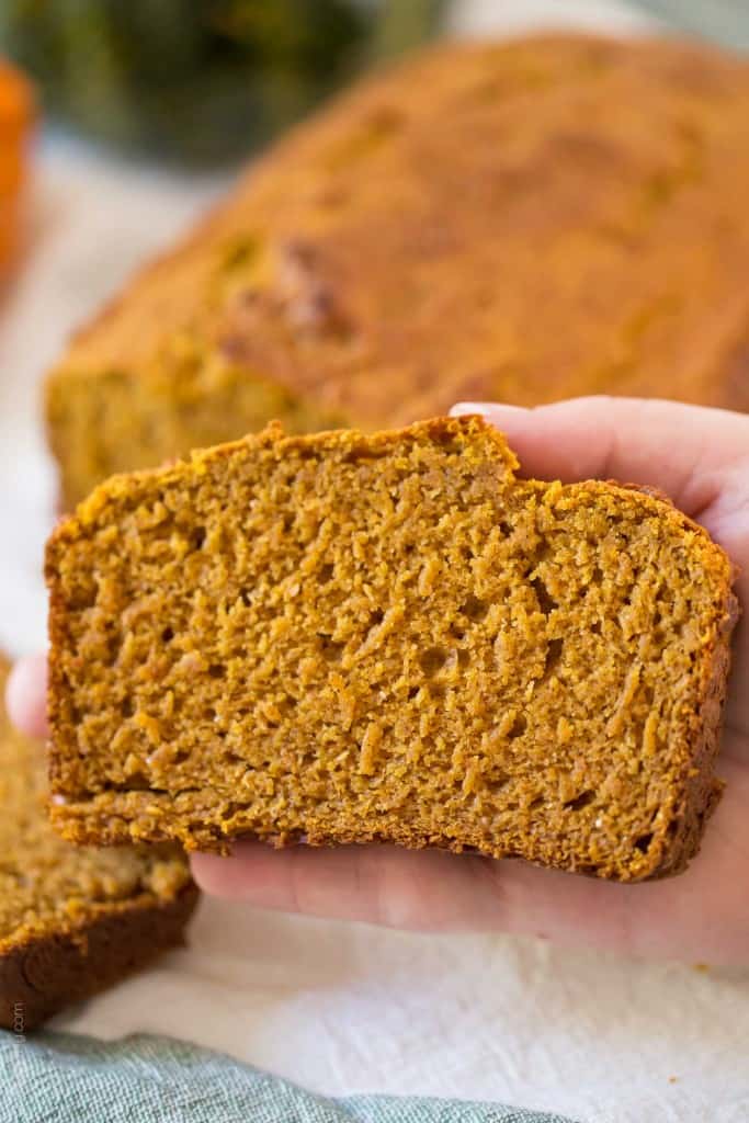 Healthy Pumpkin Bread - the BEST pumpkin bread I've ever had! Made with half the sugar and whole wheat flour