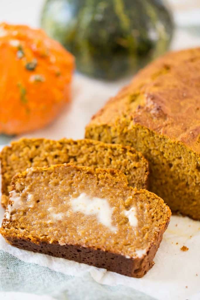 Healthy Pumpkin Bread - the BEST pumpkin bread I've ever had! Made with half the sugar and whole wheat flour