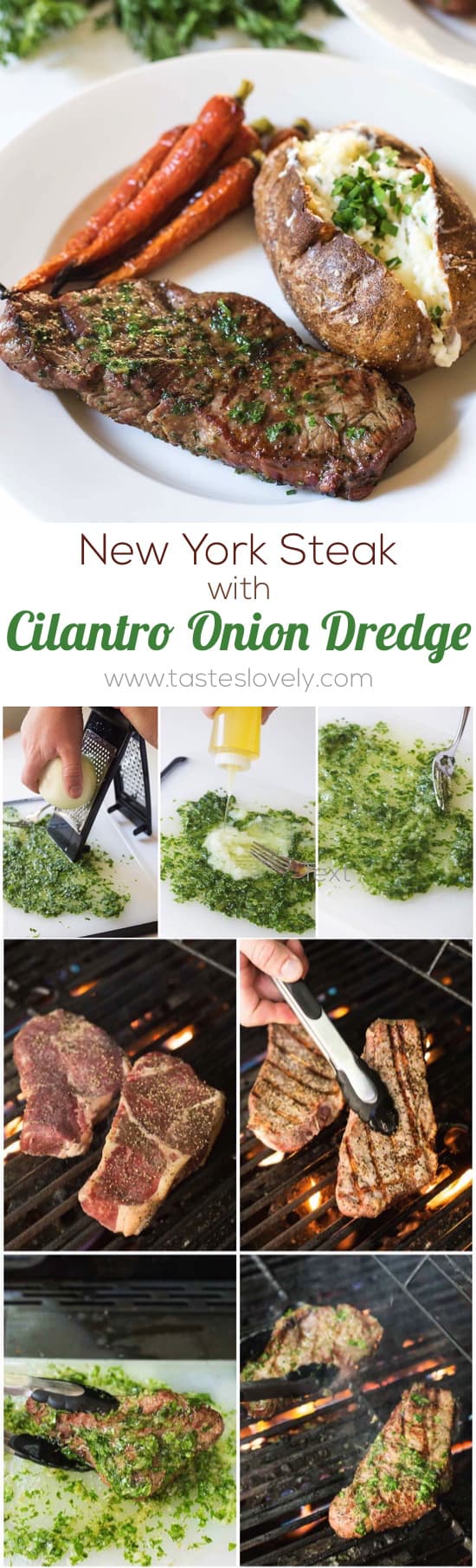 NY Steak with Cilantro Onion Dredge (Low Carb, Gluten Free, Paleo, Whole30)