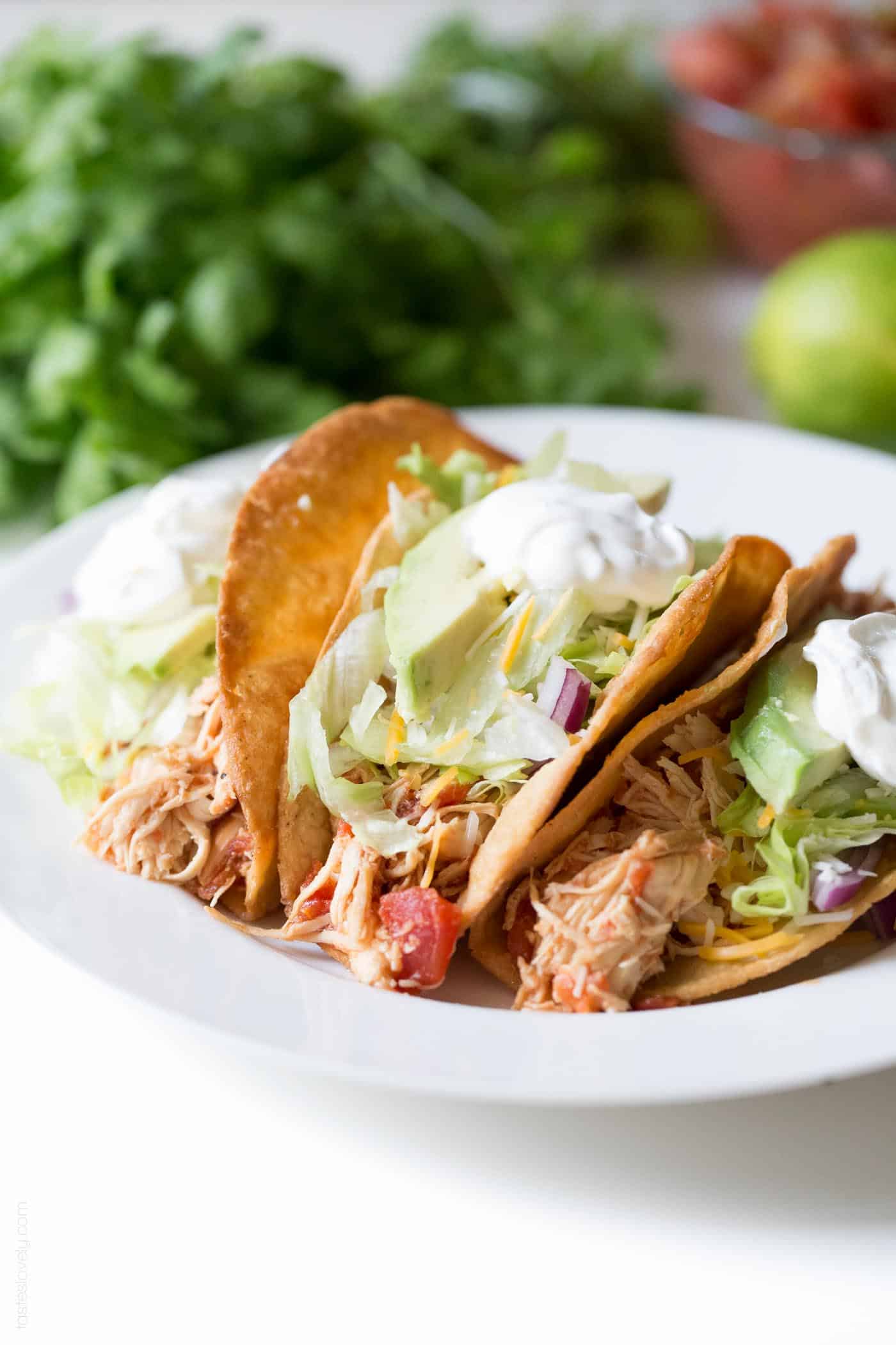 Slow Cooker Mexican Shredded Chicken Tacos Tastes Lovely