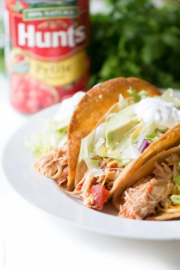 Slow Cooker Mexican Shredded Chicken Tacos - juiciest and most delicious chicken tacos ever! (gluten free)