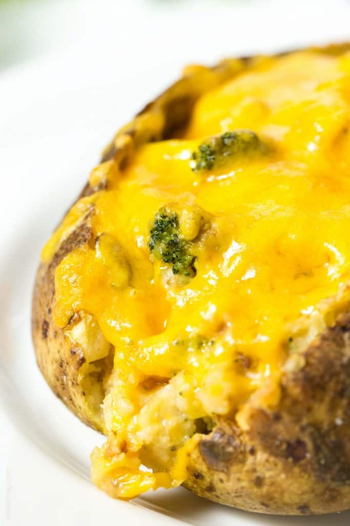 Broccoli Cheddar Stuffed Baked Potato with Chicken