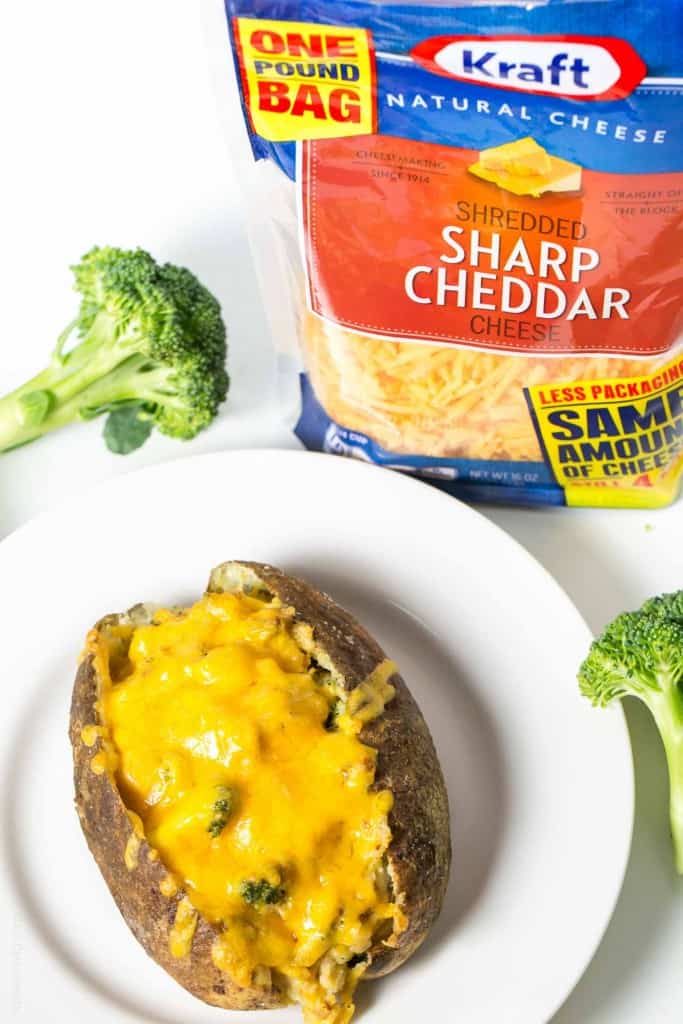 Broccoli Cheddar Stuffed Baked Potato with Chicken