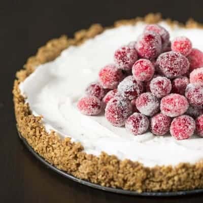 Coconut Cream Tart with Sugared Cranberries - Dairy Free, Vegan, Gluten Free | tasteslovely.com