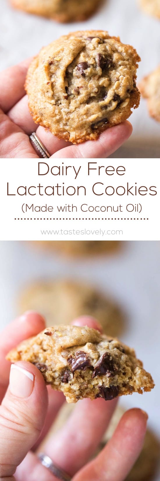 Dairy Free Lactation Cookies made with Coconut Oil. Delicious, and increases your milk supply when breastfeeding!