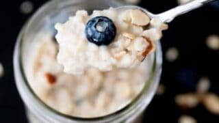Vanilla Almond Overnight Oatmeal With Blueberries Tastes Lovely