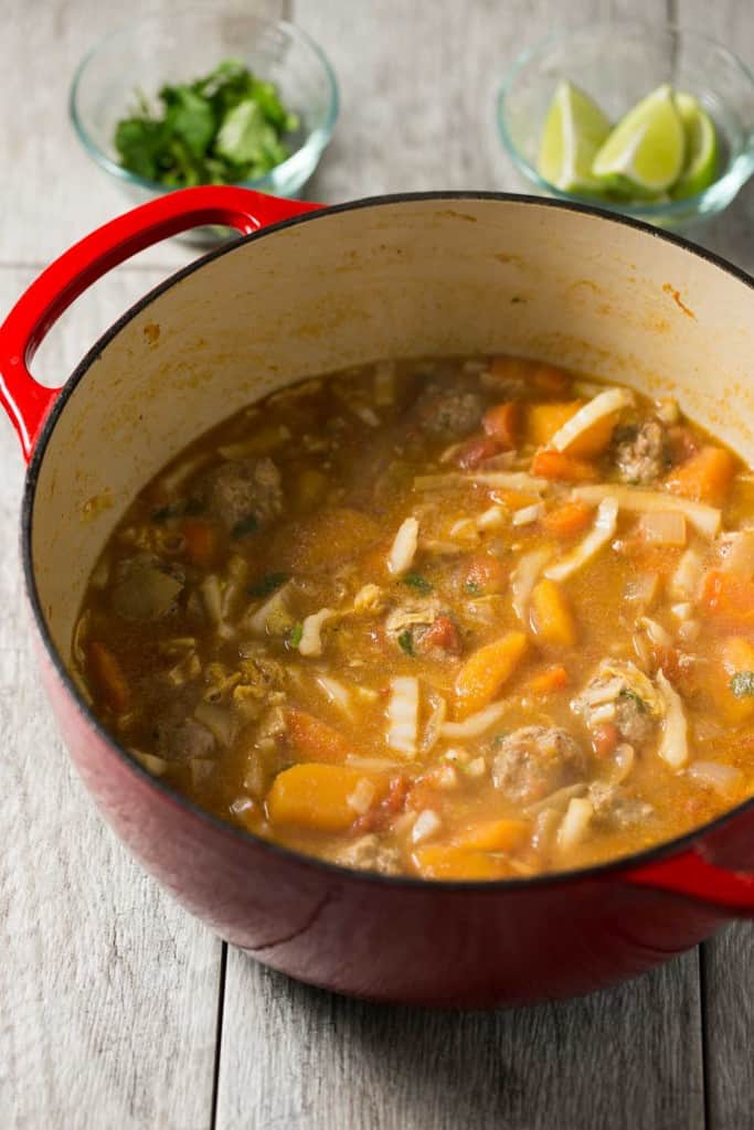 Winter Albondigas with Shredded Cabbage - a paleo, gluten free, dairy free and Whole30 soup dinner!