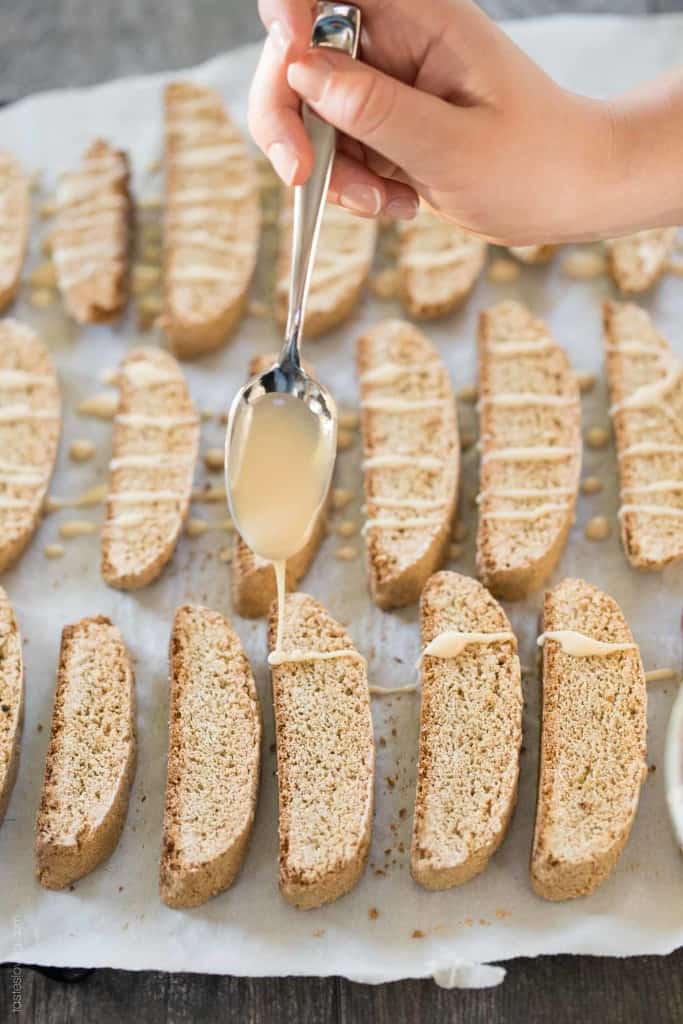 Chai Spice Biscotti with Chai Tea Glaze - a delicious tea time treat that is dairy free!