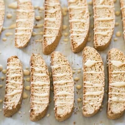 Chai Spice Biscotti with Chai Tea Glaze - a delicious tea time treat that is dairy free! | tasteslovely.com