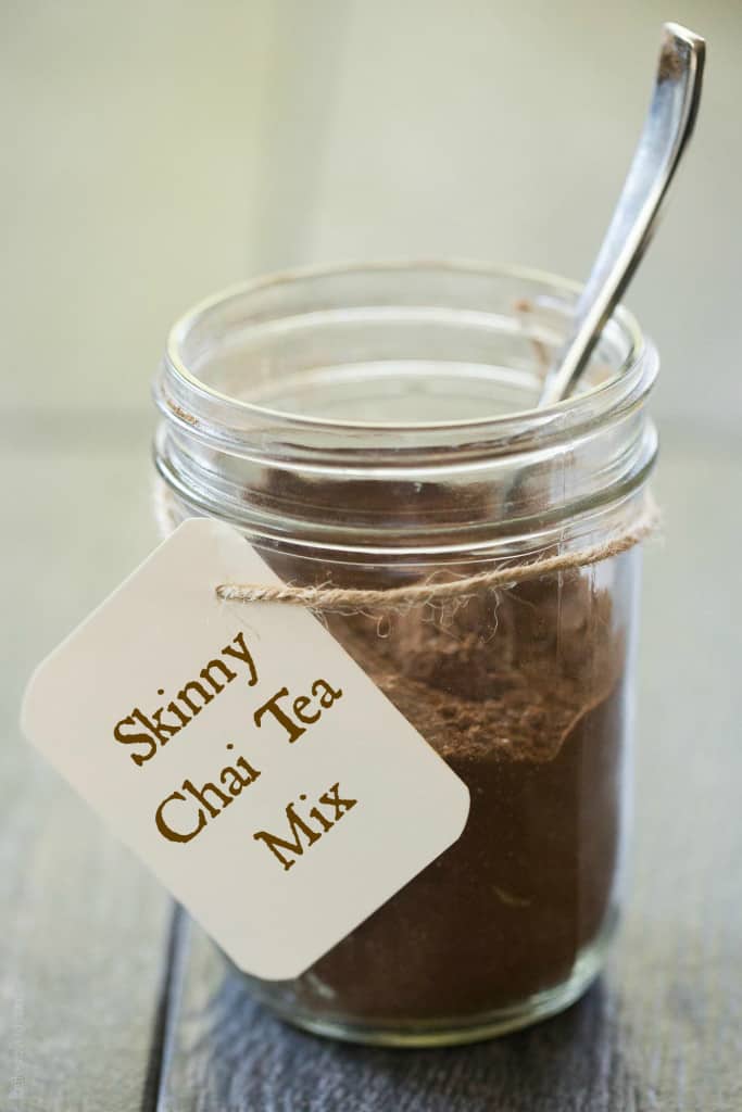 Instant Skinny Chai Tea Latte Mix made with dried spices - just add almond milk and honey!