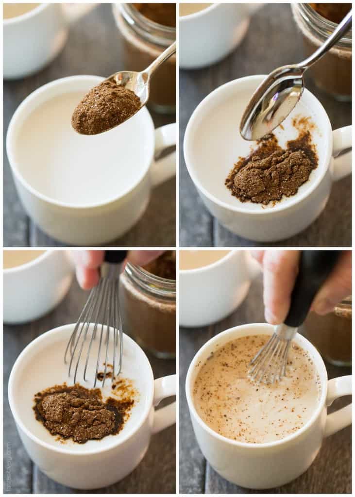 Instant Skinny Chai Tea Latte Mix made with dried spices - just add almond milk and honey!