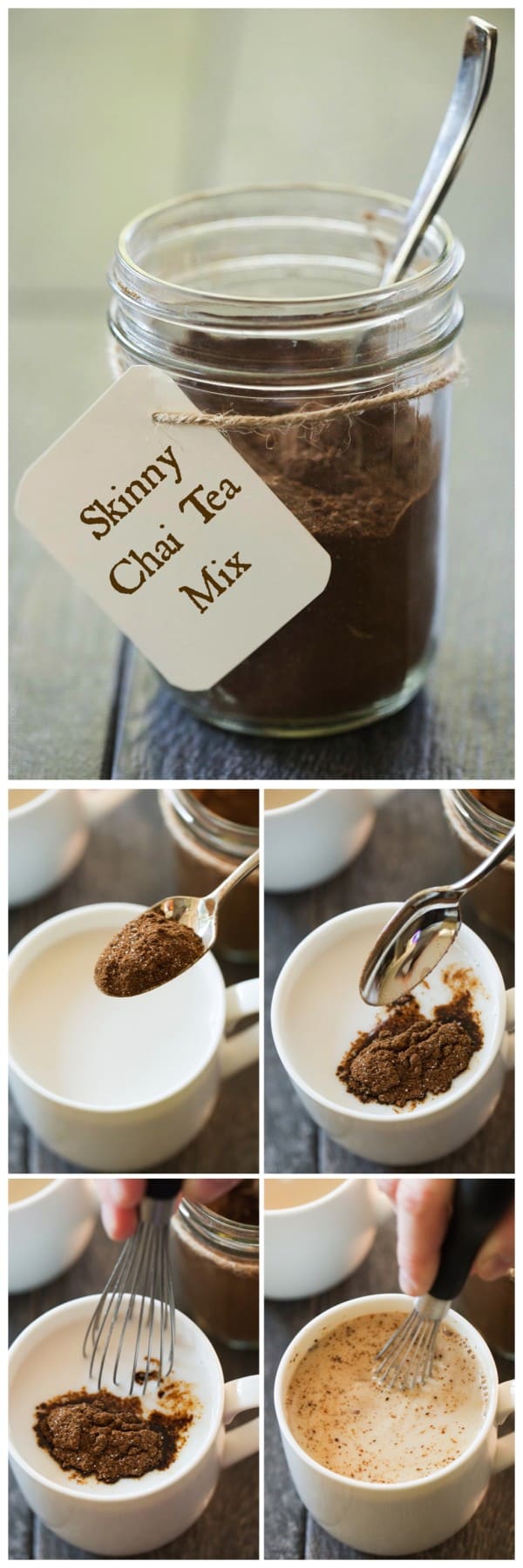 Instant Skinny Chai Tea Latte Mix made with dried spices - just add almond milk and honey!