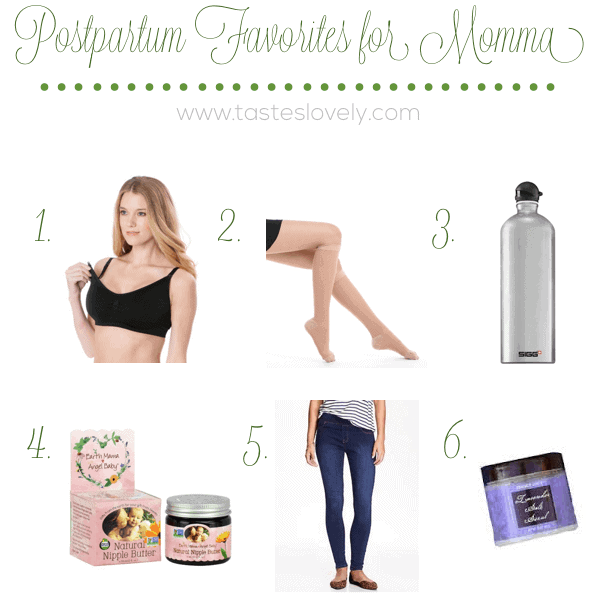 12 Postpartum Favorites for Momma after baby is born | tasteslovely.com copy