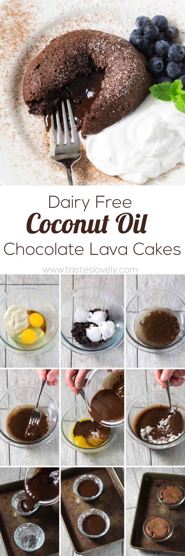 Dairy Free Coconut Oil Chocolate Molten Lava Cakes