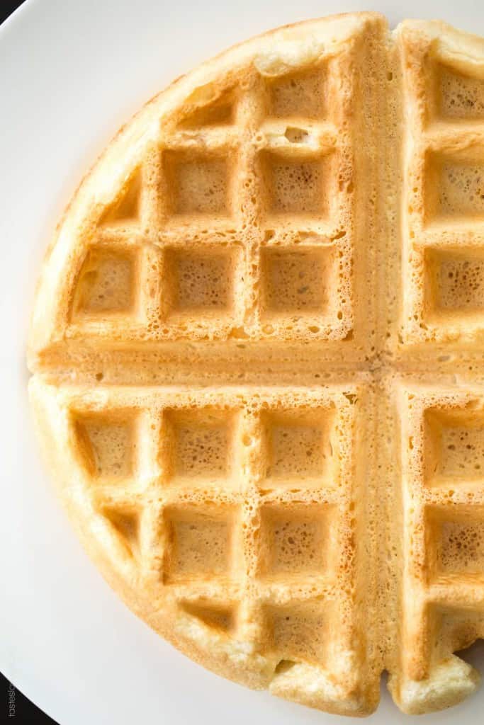 Healthier Dairy Free Belgian Waffles - made with almond milk and coconut oil