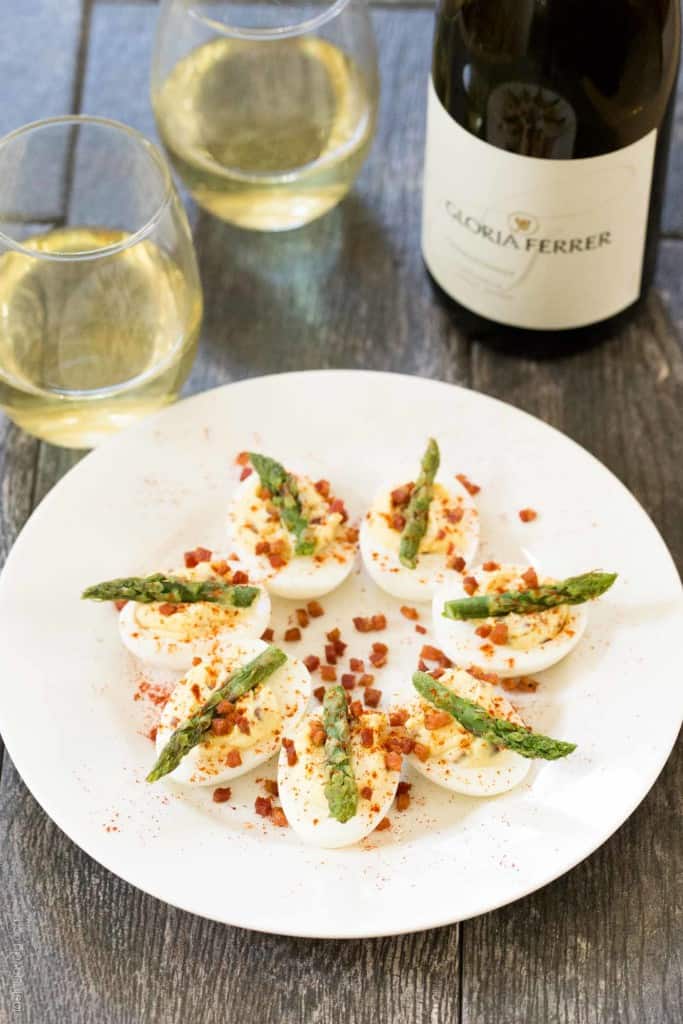 Pancetta and Asparagus Deviled Eggs (Paleo, Gluten Free, Low Carb, Whole30 Appetizer)