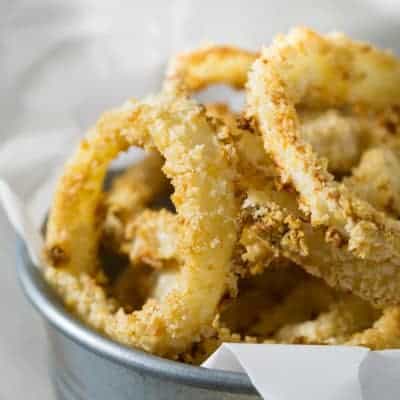 Crispy Oven Baked Onion Rings | tasteslovely.com