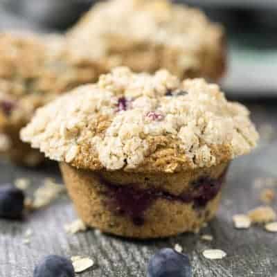 Blueberry Oatmeal Muffins | tasteslovely.com