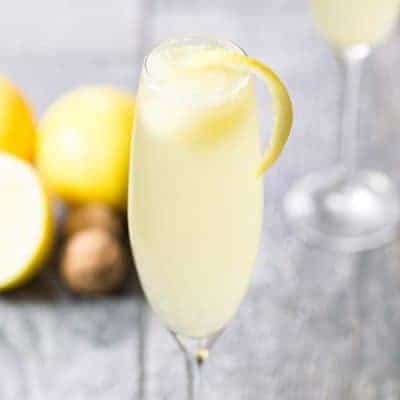 Lemon Sorbet Mimosa | tasteslovely.com