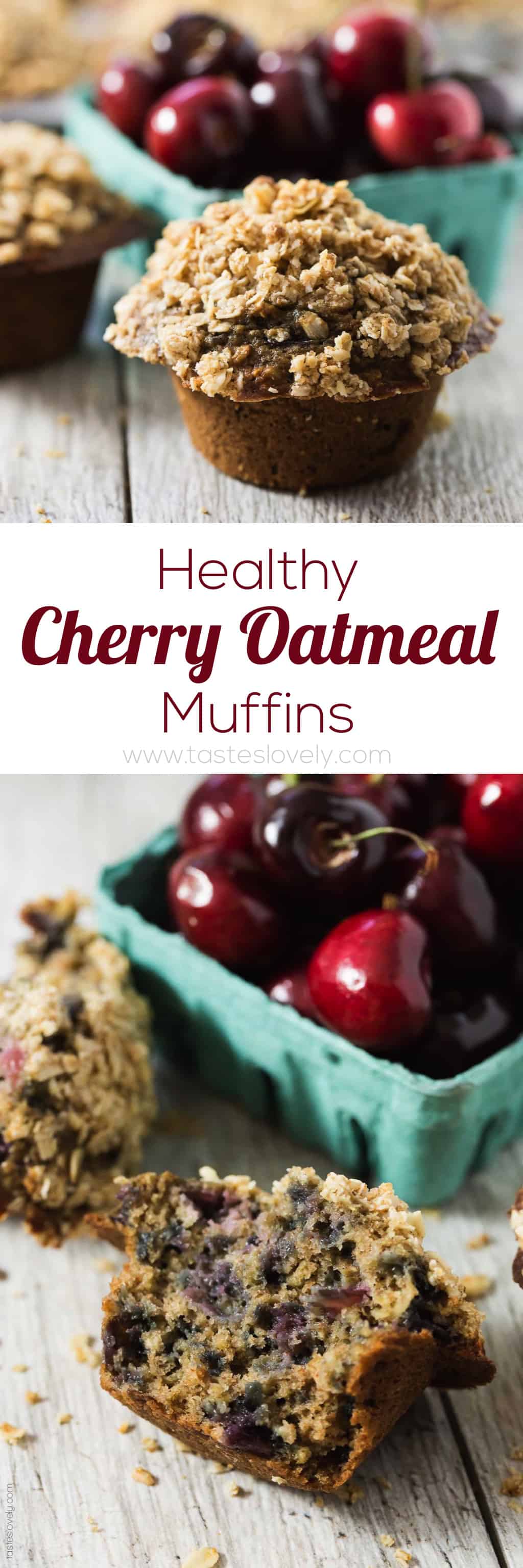 Healthy Cherry Oatmeal Muffins