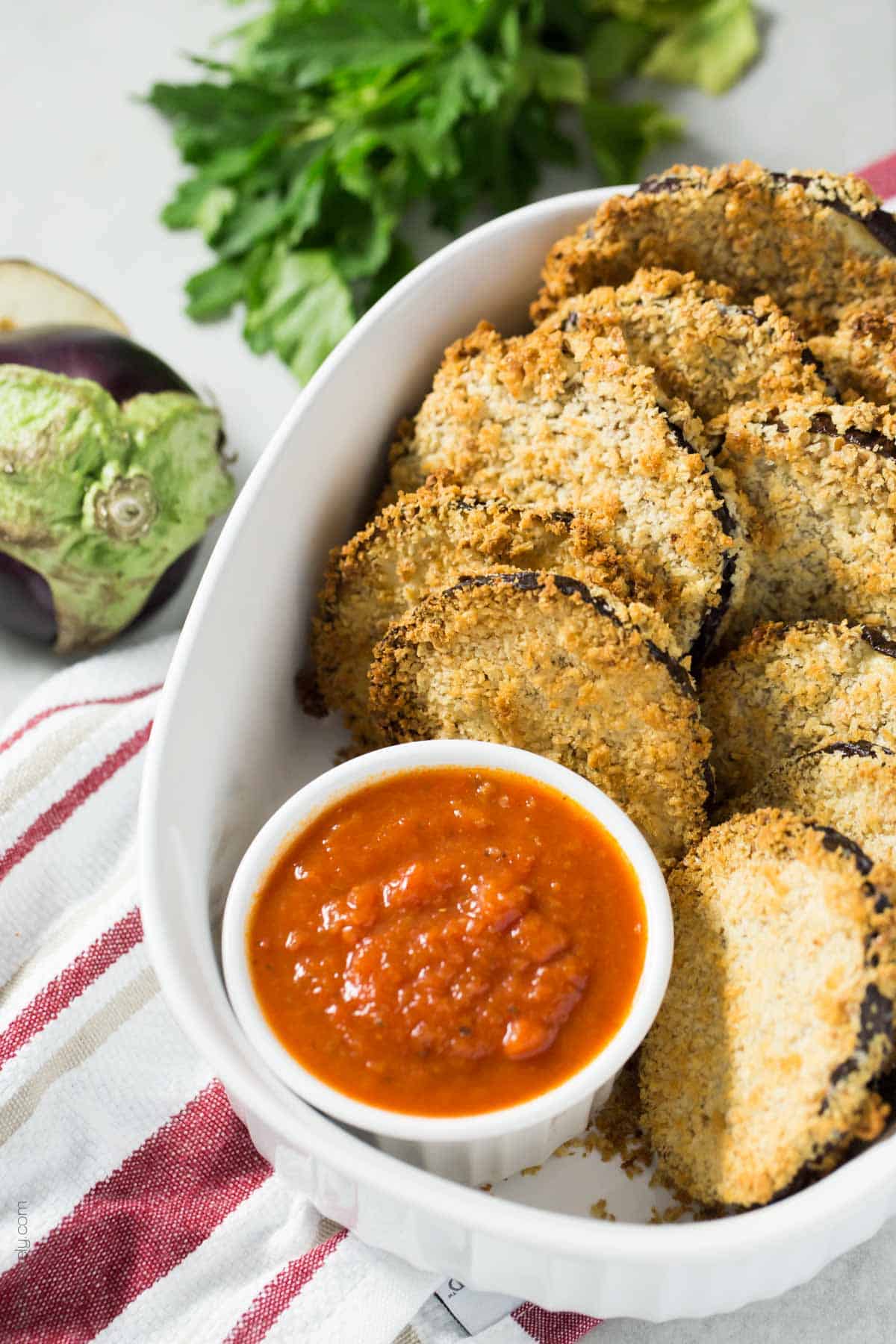 Vegan Crunchy Baked Eggplant Bites