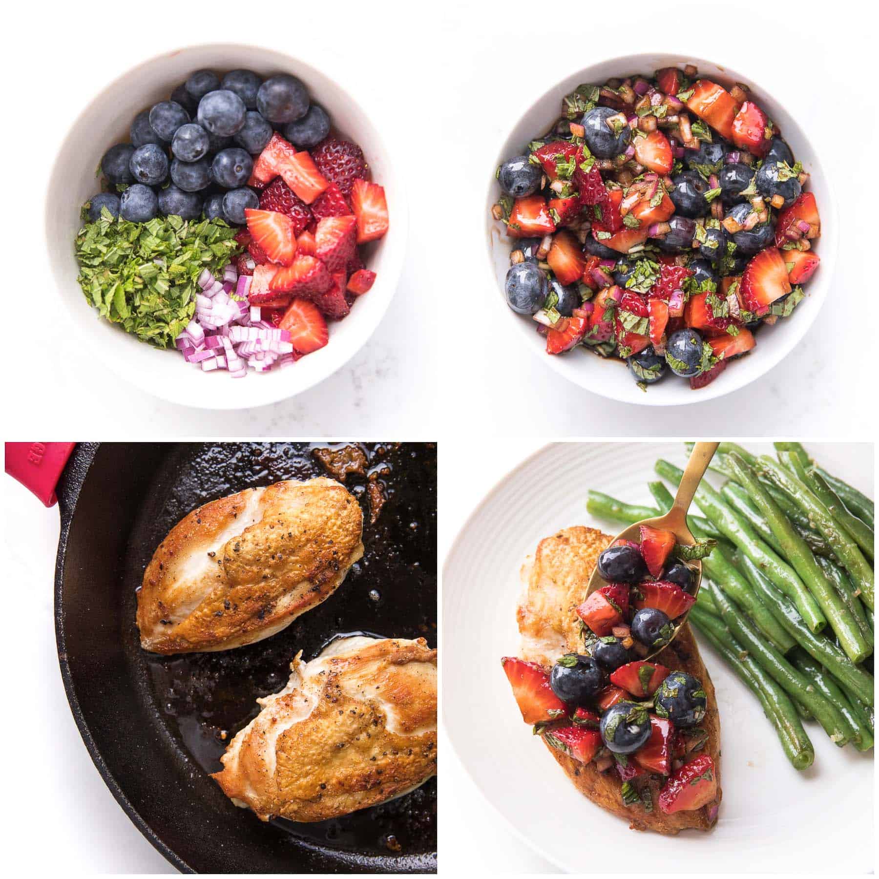 steps to making chicken with berry salsa