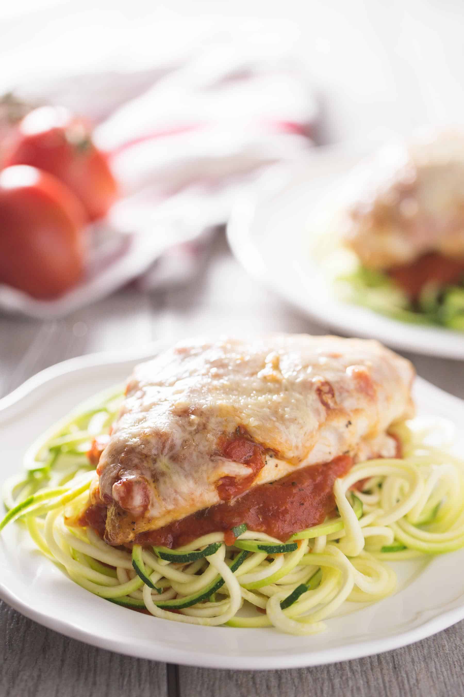 Healthy Chicken Parmesan - no breading! (gluten free, low carb)