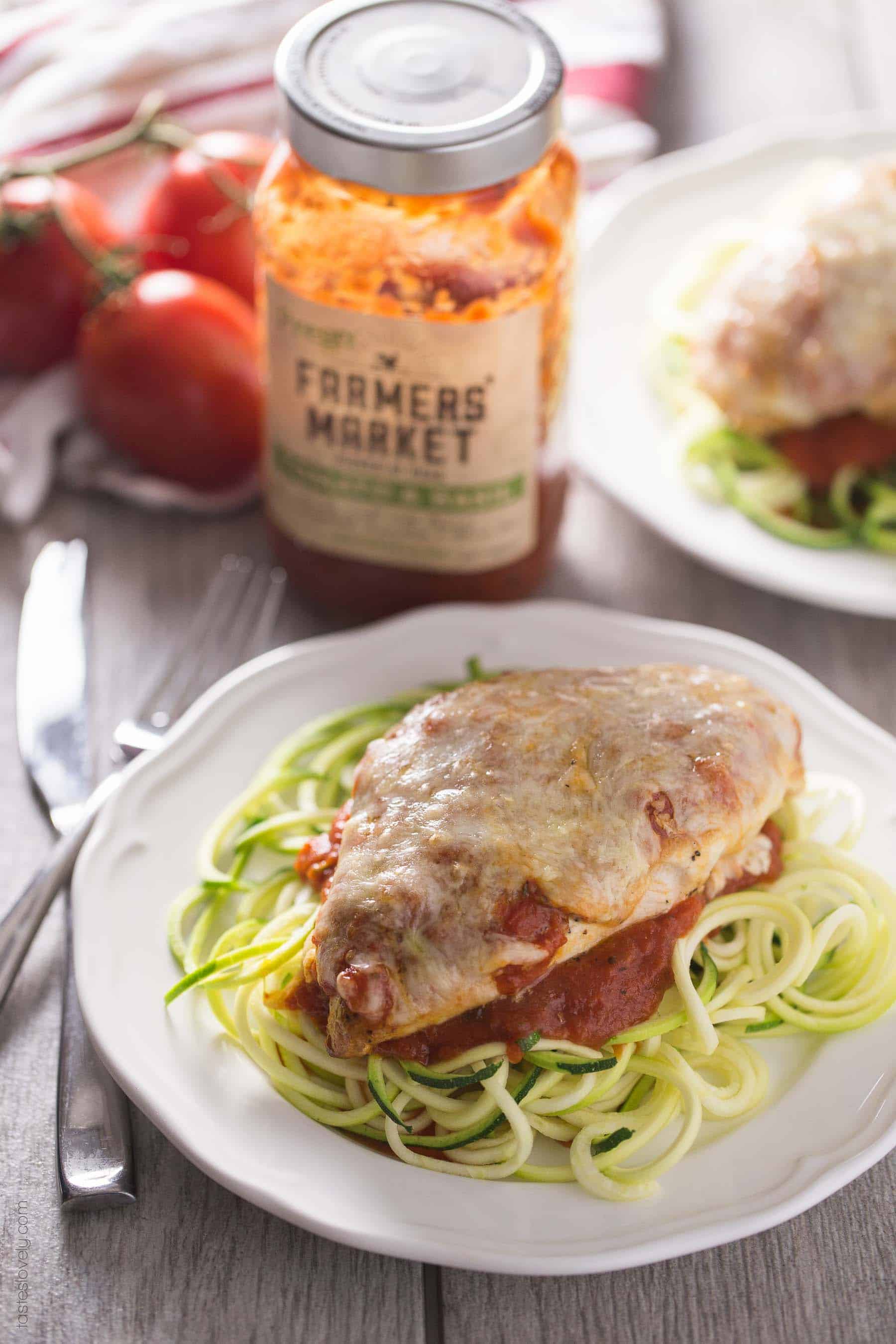 Healthy Chicken Parmesan - no breading! (gluten free, low carb)