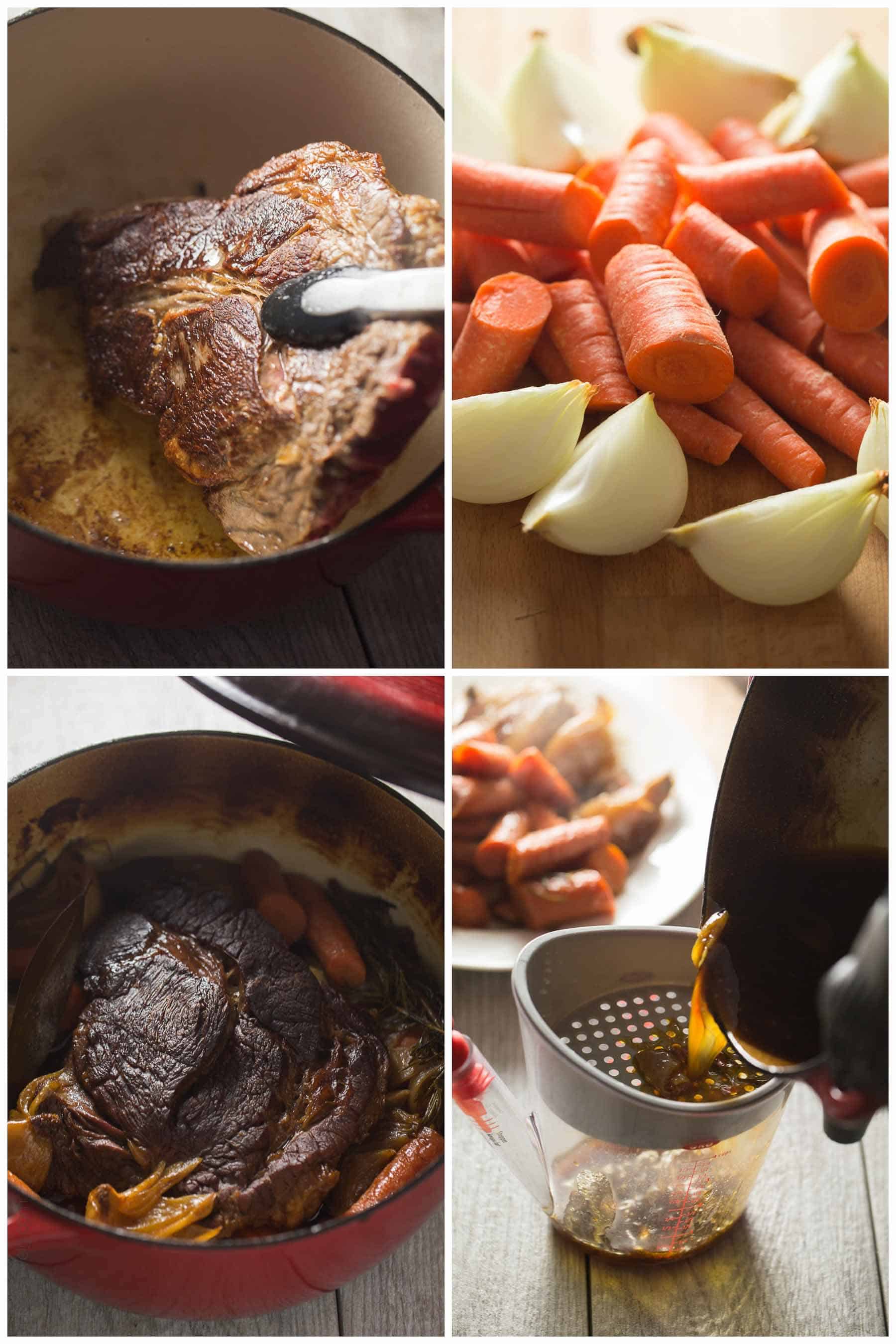 Paleo Pot Roast with Gravy - the most flavorful and juicy pot roast slow roasted in the oven. You would never guess it is dairy free, flour free, gluten free, and Whole30!